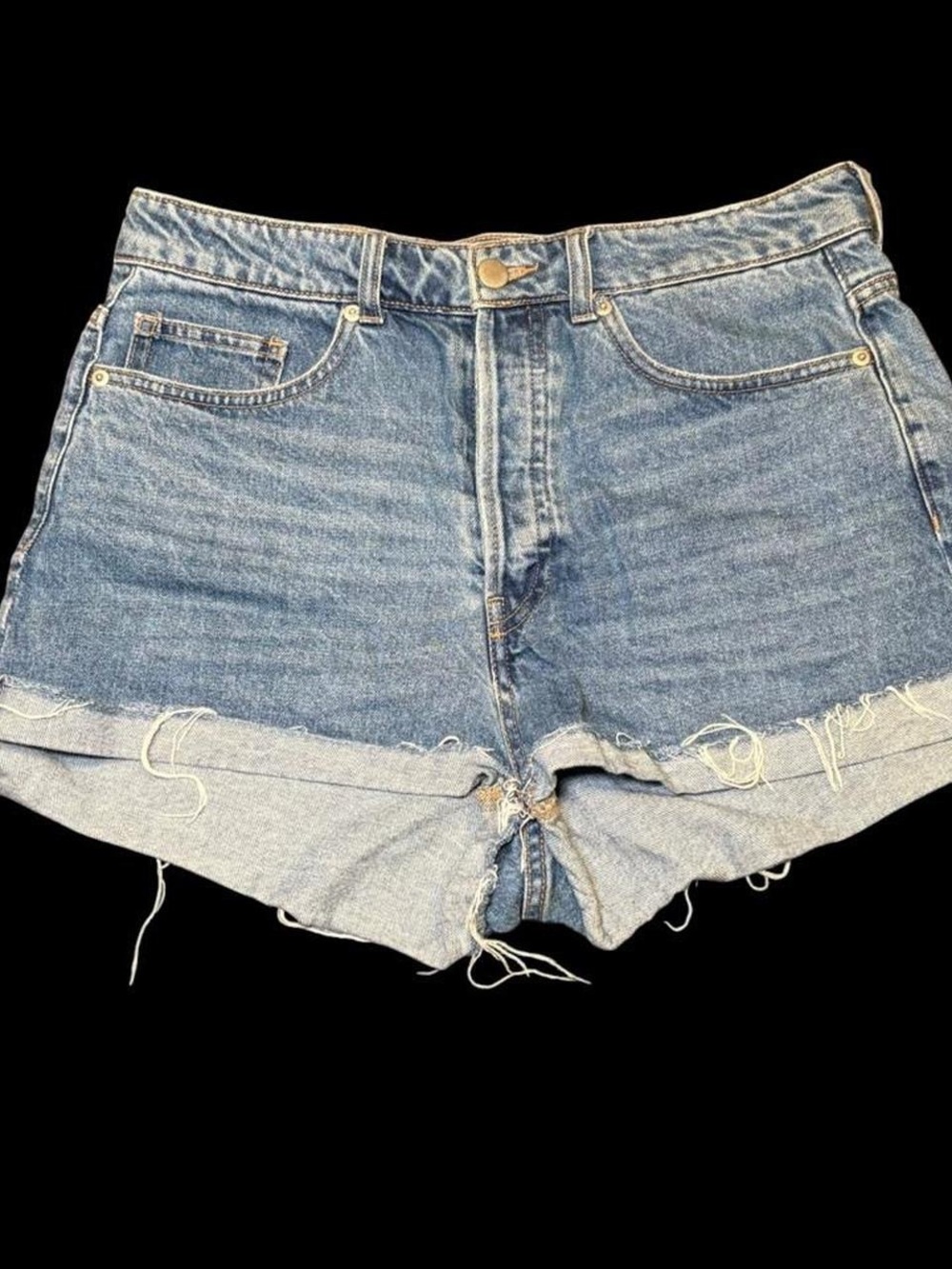 H&M Light Blue Rolled-Hem Denim Shorts